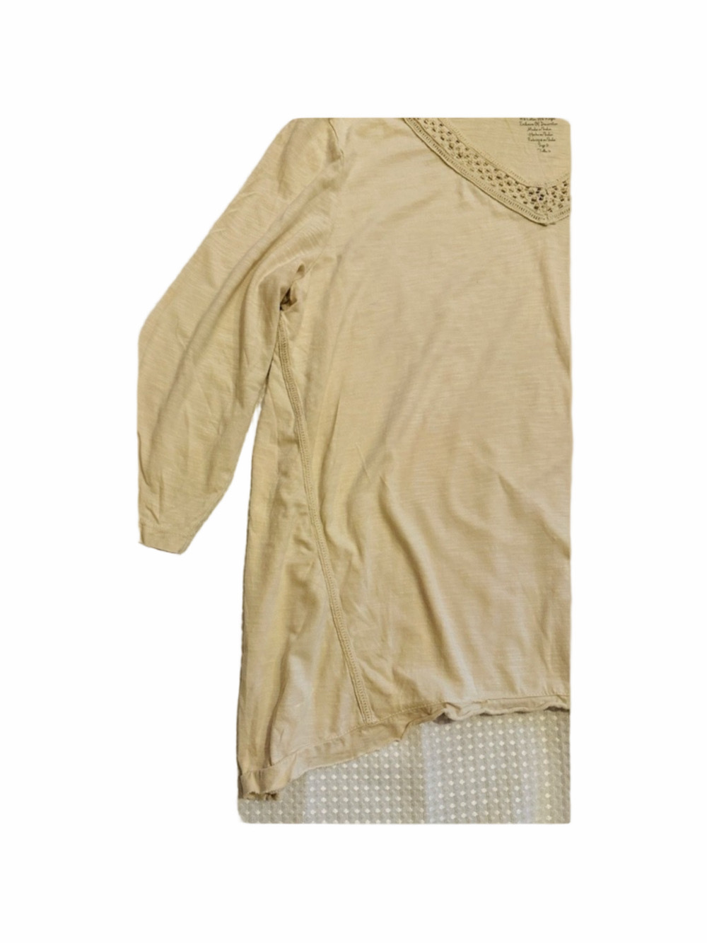 Chico's Cream Beige Top Crochet Lace VNeck - Picture 6 of 6